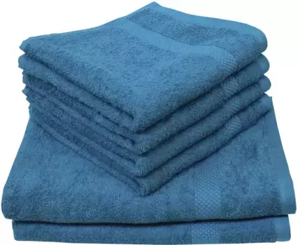 Набор полотенец Dyckhoff "Планета" (комплект, 6 шт., 4 полотенца для рук (50х100 см) - 2 банных полотенца (70х140 см), 4 полотенца для рук (50х100 см), 2 полотенца для душа (70х140 см) (6 шт.), цвет petrol