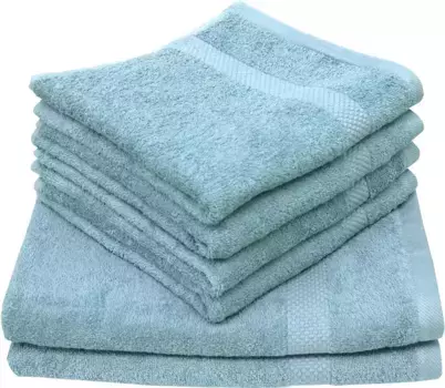 Набор полотенец Dyckhoff "Планета" (комплект, 6 шт., 4 полотенца для рук (50х100 см) - 2 банных полотенца (70х140 см), 4 полотенца для рук (50х100 см), 2 полотенца для душа (70х140 см) (6 шт.), цвет jade