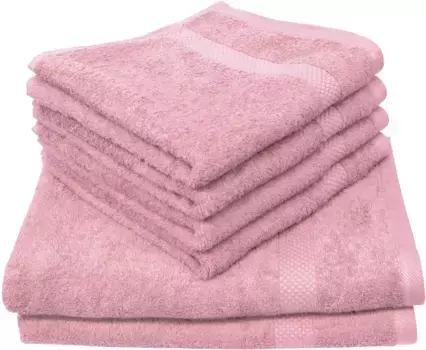 Набор полотенец Dyckhoff "Планета" (комплект, 6 шт., 4 полотенца для рук (50х100 см) - 2 банных полотенца (70х140 см), 4 полотенца для рук (50х100 см), 2 полотенца для душа (70х140 см) (6 шт.), цвет rose