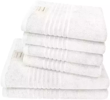 Набор полотенец Dyckhoff "Природа", (комплект, 6 шт., 2 банных полотенца (70х140 см) - 4 полотенца для рук (50х100 см), 4 полотенца для рук (50х100 см), 2 полотенца для душа (70х140 см) (6 шт.), белый