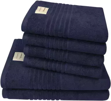 Набор полотенец Dyckhoff "Природа", (комплект, 6 шт., 2 банных полотенца (70х140 см) - 4 полотенца для рук (50х100 см), 4 полотенца для рук (50х100 см), 2 полотенца для душа (70х140 см) (6 шт.), цвет marine
