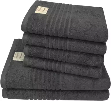Набор полотенец Dyckhoff "Природа", (комплект, 6 шт., 2 банных полотенца (70х140 см) - 4 полотенца для рук (50х100 см), 4 полотенца для рук (50х100 см), 2 полотенца для душа (70х140 см) (3 шт.), цвет anthrazit