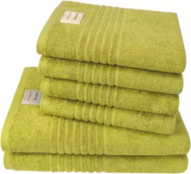 Набор полотенец Dyckhoff "Природа", (комплект, 6 шт., 2 банных полотенца (70х140 см) - 4 полотенца для рук (50х100 см), 4 полотенца для рук (50х100 см), 2 полотенца для душа (70х140 см) (6 шт.), цвет kiwi