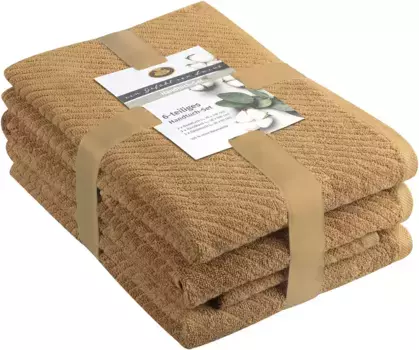 Набор полотенец Gzze "Franca" (6 шт., 2 банных полотенца 70х140 см - 2 гостевых полотенца 30х50 см - 2 полотенца для рук 50х100 см) (6 шт.), цвет sand