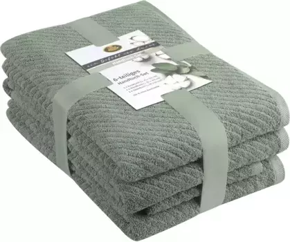 Набор полотенец Gzze "Franca" (6 шт., 2 банных полотенца 70х140 см - 2 гостевых полотенца 30х50 см - 2 полотенца для рук 50х100 см) (6 шт.), цвет jade