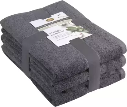 Набор полотенец Gzze "Люсия" (6 шт., 2 банных полотенца 70х140 см - 2 гостевых полотенца 30х50 см - 2 полотенца для рук 50х100 см) (6 шт.), цвет anthrazit