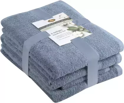 Набор полотенец Gzze "Люсия" (6 шт., 2 банных полотенца 70х140 см - 2 гостевых полотенца 30х50 см - 2 полотенца для рук 50х100 см) (6 шт.), синий