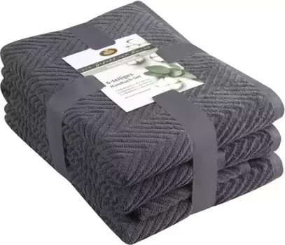 Набор полотенец Gzze "Виола" (6 шт., 2 банных полотенца 70х140 см - 2 гостевых полотенца 30х50 см - 2 полотенца для рук 50х100 см) (6 шт.), цвет anthrazit