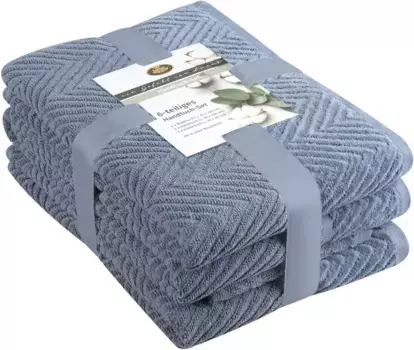 Набор полотенец Gzze "Виола" (6 шт., 2 банных полотенца 70х140 см - 2 гостевых полотенца 30х50 см - 2 полотенца для рук 50х100 см) (6 шт.), синий