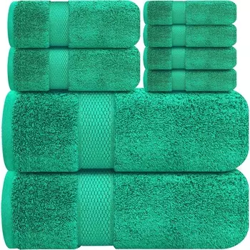 Набор полотенец Infinitee Xclusives Premium Cotton, 8 предметов, зеленый
