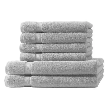 Набор полотенец из 6 предметов - черный - 500 г/м - 2 полотенца для душа 4 полотенца - 100% хлопок Arle-Living, серый