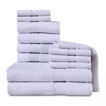 Набор полотенец из чесаного хлопка Bed Bath & Beyond 12 шт, белый