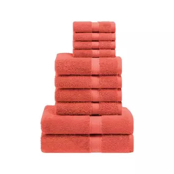 Набор полотенец из египетского хлопка, 10 предметов Superior, цвет Coral