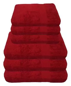 Набор полотенец Julie Julsen 600 г/м Бордо, 6 шт. 3 банных полотенца 3 полотенца для рук., красный