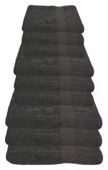 Набор полотенец Julie Julsen 600 г/м антрацит, 9 штук: 3 банных полотенца, 3 полотенца для рук, 3 гостевых полотенца., серый