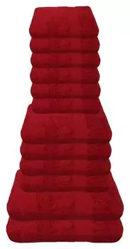 Набор полотенец Julie Julsen 600 г/м Бордо, 12 штук: 2 банных полотенца, 4 полотенца для рук и 6 гостевых полотенец.