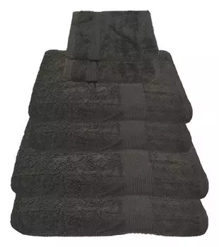 Набор полотенец Julie Julsen 600 г/м антрацит, 6 шт. 2 банных полотенца, 2 полотенца для рук + 2 полотенца бесплатно.., черный