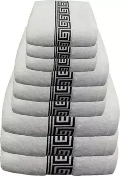 Набор полотенец Julie Julsen 600г/м БЕЛЫЙ-ЧЕРНЫЙ, 9 шт. 3 банных полотенца, 3 полотенца для рук, 3 гостевых полотенца.