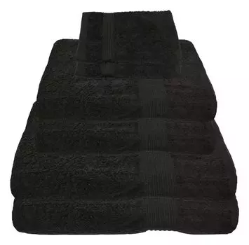 Набор полотенец Julie Julsen 600г/м черный, 6 шт. 2 банных полотенца, 2 полотенца для рук + 2 полотенца для мытья рук бесплатно..