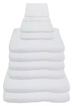 Набор полотенец Julie Julsen белый, комплект: 10 шт., 2 банные. 4 руки. 2 гостя. 2 стирки.