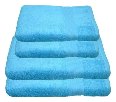 Набор полотенец Julie Julsen бирюзовый, комплект: 2 банных полотенца и 2 полотенца для рук., синий