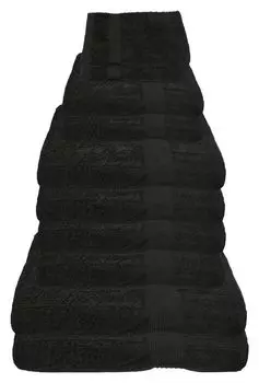 Набор полотенец Julie Julsen черный, комплект: 10 шт., 2 банные. 4 руки. 2 гостя. 2 стирки.