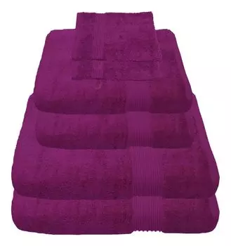 Набор полотенец Julie Julsen цвета фуксии, набор: 6 штук: 2 банных полотенца, 2 полотенца для рук + 2 бесплатных полотенца для рук.., фиолетовый