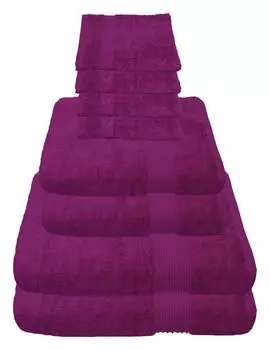 Набор полотенец Julie Julsen цвета фуксии, набор: 2 банных полотенца, 2 полотенца для рук, 4 моющиеся перчатки., фиолетовый