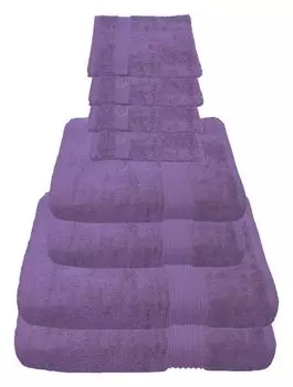 Набор полотенец Julie Julsen лавандового цвета, набор: 2 банных полотенца, 2 полотенца для рук, 4 моющиеся перчатки., синий