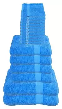 Набор полотенец Julie Julsen небесно-голубой, в наборе: 2 банных полотенца, 4 полотенца для рук, 10 перчаток.