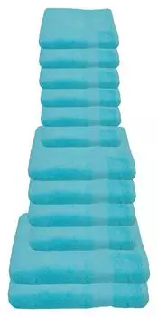 Набор полотенец Julie Julsen нежно-голубой, в комплекте: 2 банных полотенца, 4 полотенца для рук, 6 гостевых полотенец., синий