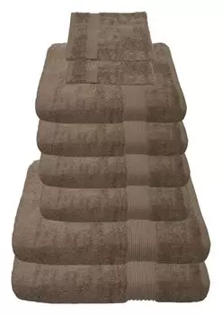 Набор полотенец Julie Julsen орех, комплект: 8 шт. 2 банных полотенца, 4 полотенца для рук + 2 полотенца для мытья рук в подарок.., коричневый
