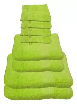 Набор полотенец Julie Julsen салатовый, набор: 2 банных полотенца, 2 полотенца для рук, 4 моющиеся перчатки.