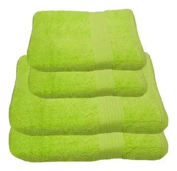 Набор полотенец Julie Julsen салатовый, набор: 2 банных полотенца и 2 полотенца для рук., зеленый