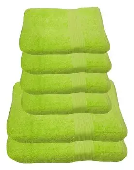 Набор полотенец Julie Julsen салатовый, набор: 6 штук: 2 банных полотенца и 4 полотенца для рук., зеленый