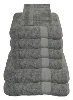 Набор полотенец Julie Julsen серебристо-серый, комплект: 8 шт. 2 банных полотенца, 4 полотенца для рук + 2 полотенца для мытья рук бесплатно.., черный