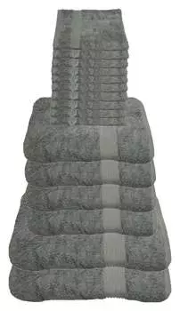 Набор полотенец Julie Julsen серебристо-серый, в наборе: 2 банных полотенца, 4 полотенца для рук, 10 перчаток.