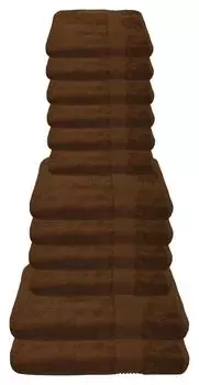 Набор полотенец Julie Julsen шоколадно-коричневый, набор: 2 банных полотенца, 4 полотенца для рук, 6 гостевых полотенец.