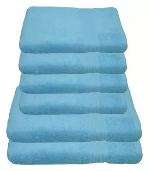 Набор полотенец Julie Julsen светло-голубой, набор: 2 банных полотенца и 4 полотенца для рук., синий