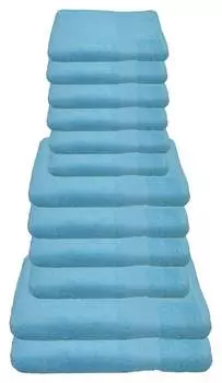 Набор полотенец Julie Julsen светло-голубой, в комплекте: 2 банных полотенца, 4 полотенца для рук, 6 гостевых полотенец., светло-синий