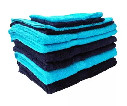 Набор полотенец Merkanta темно-коричневый | 10 штук | 2 гостевых полотенца 4 полотенца для рук 2 полотенца для душа 2 мочалки | 100% хлопок / Несколько цветовых вариаций. Mskaan, синий