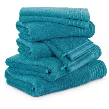 Набор полотенец Mve, (8 шт., 2x мочалки 20/15 см - 2x гостевые полотенца 30/50 см - 2x полотенца для рук 50/100 см - 2x банные полотенца 67/140 см), цвет lagoon