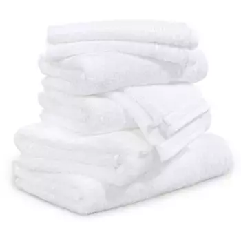 Набор полотенец Mve, (8 шт., 2x мочалки 20/15 см - 2x гостевые полотенца 30/50 см - 2x полотенца для рук 50/100 см - 2x банные полотенца 67/140 см), цвет snow