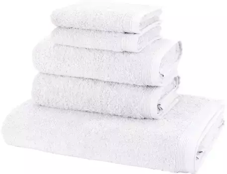 Набор полотенец Mve "Basic", (комплект, 5 шт., 2 гостевых полотенца 30х50 см - 2 полотенца для рук 50х100 см - 1 банное полотенце 80х150 см), высочайшего качества махровые полотенца (5 шт.), белый