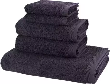 Набор полотенец Mve "Basic", (комплект, 5 шт., 2 гостевых полотенца 30х50 см - 2 полотенца для рук 50х100 см - 1 банное полотенце 80х150 см), высочайшего качества махровые полотенца (5 шт.), темно-серый