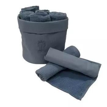 Набор полотенец PHP Home Philosophy Joy Basket With Sponge And Cotton, 8 шт, серовато-синий