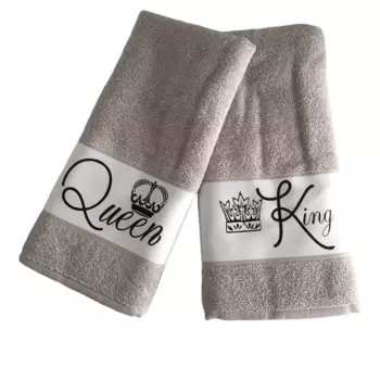 Набор полотенец Re Sole We Dream King & Queen, 2 шт, серо-бежевый