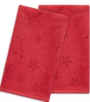 Набор полотенец с узором Martha Stewart Collection, красный