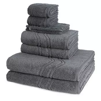 Набор полотенец TERRY SET Кашемировое ощущение 8 предметов Ross, темно-серый