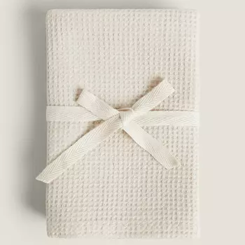 Набор полотенец Zara Home Mini Waffle-knit Textured, 3 предмета, бежевато-серый